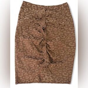 Zara Leopard Print Brown pencil Skirt Y2k